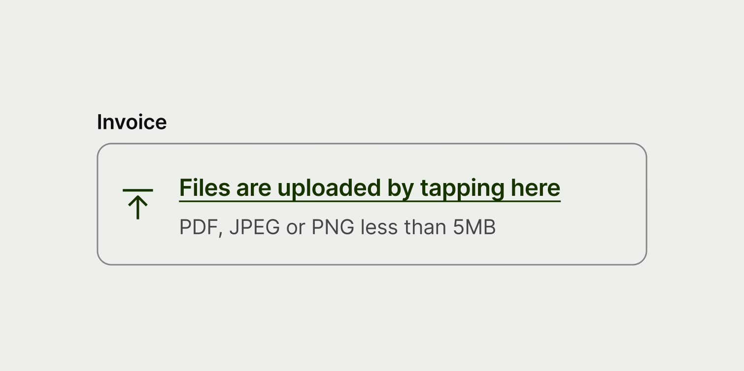 An upload input with a long title.