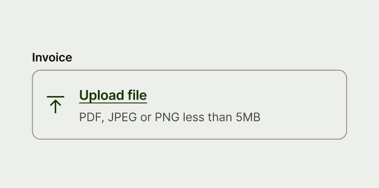 An upload input in the default state.