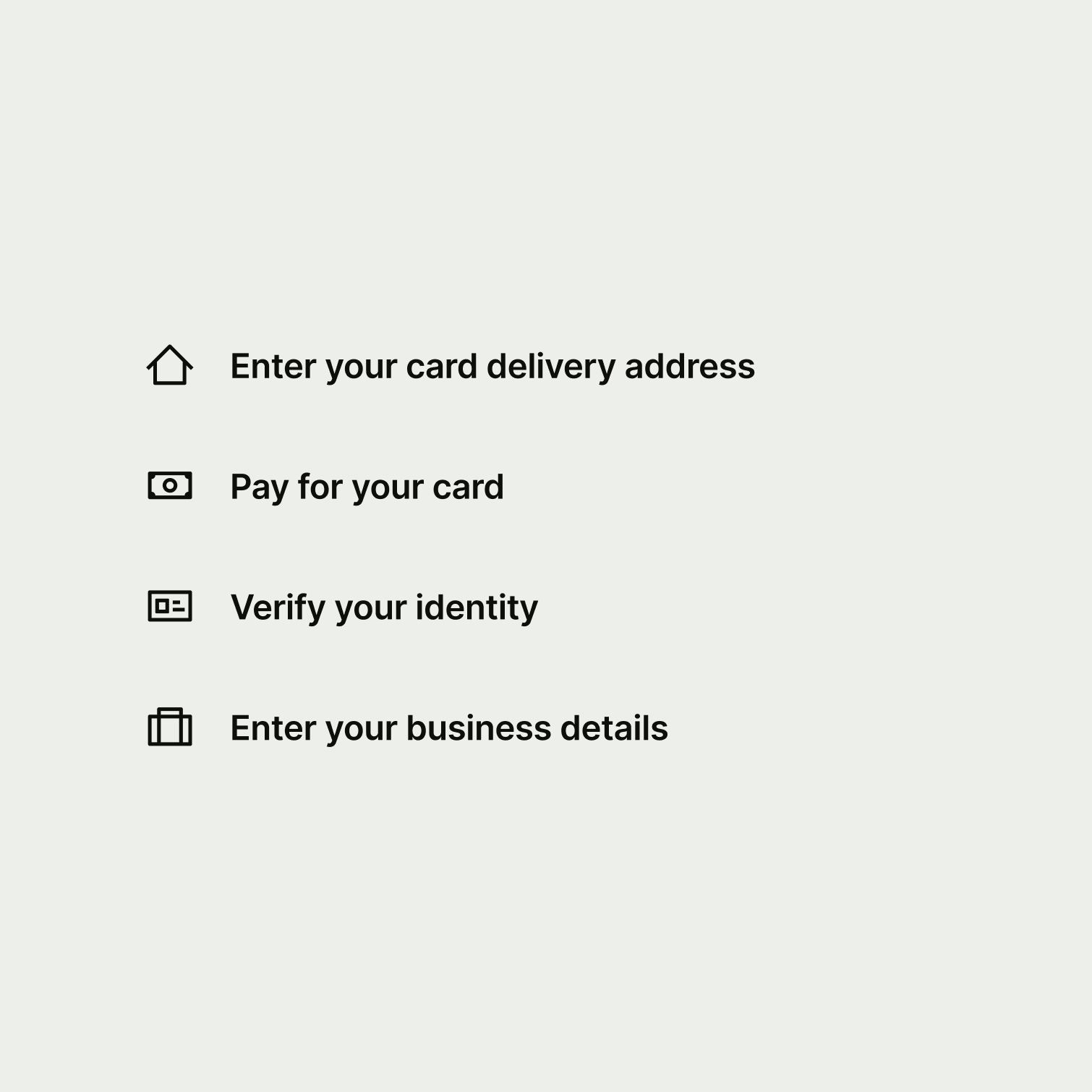 Four summary items with consistent titles.