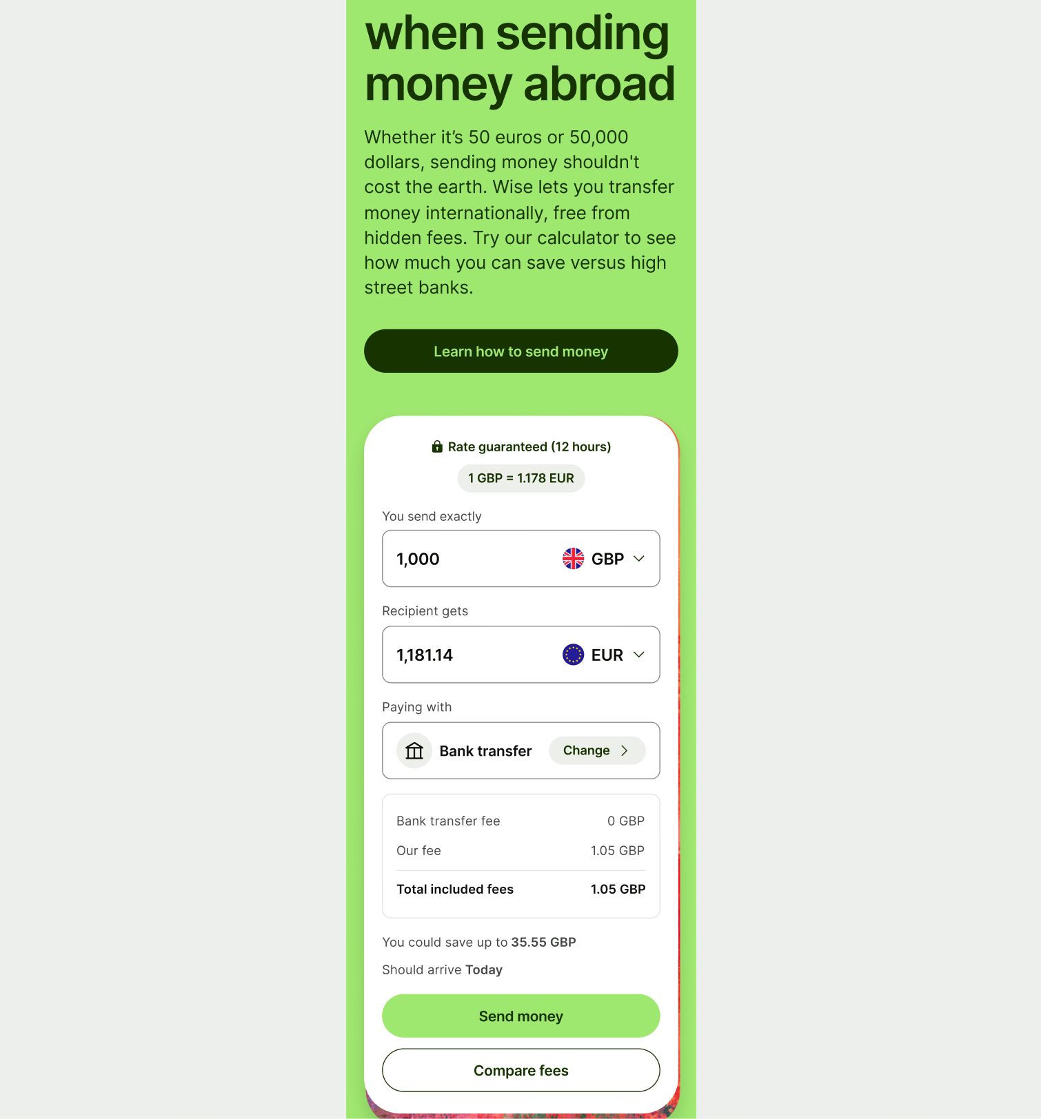 Feature Section Interactive pattern on mobile