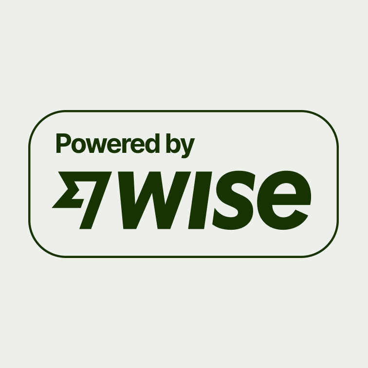 A badge that reads 'Powered by Wise'.