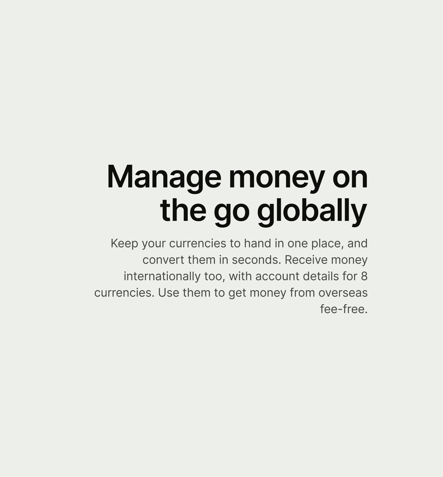 A copy block with right aligned text