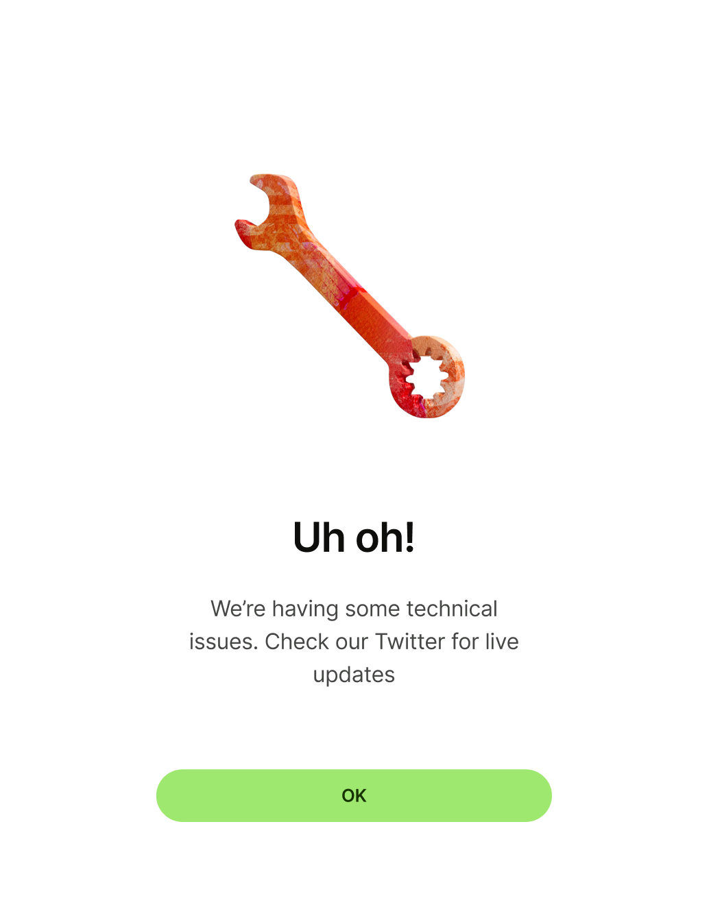 An error screen.