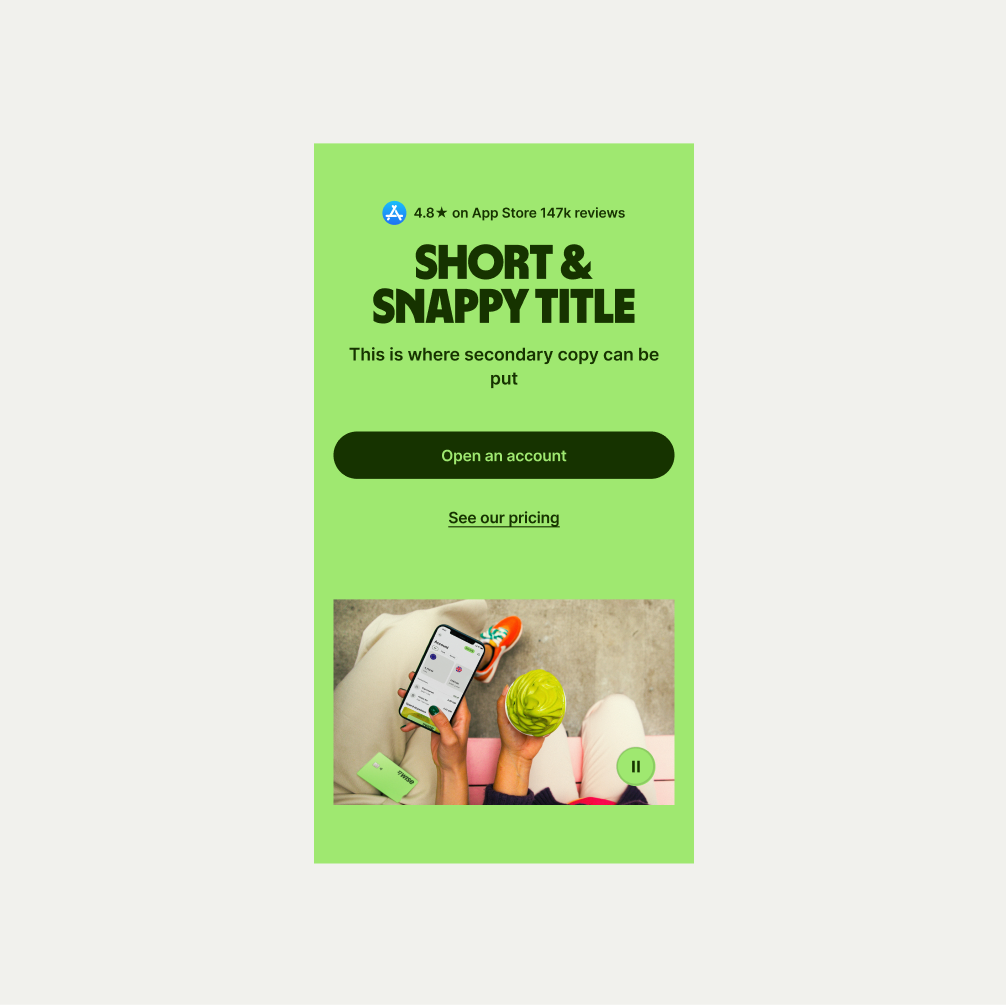 Heron Large pattern in Bright Green theme