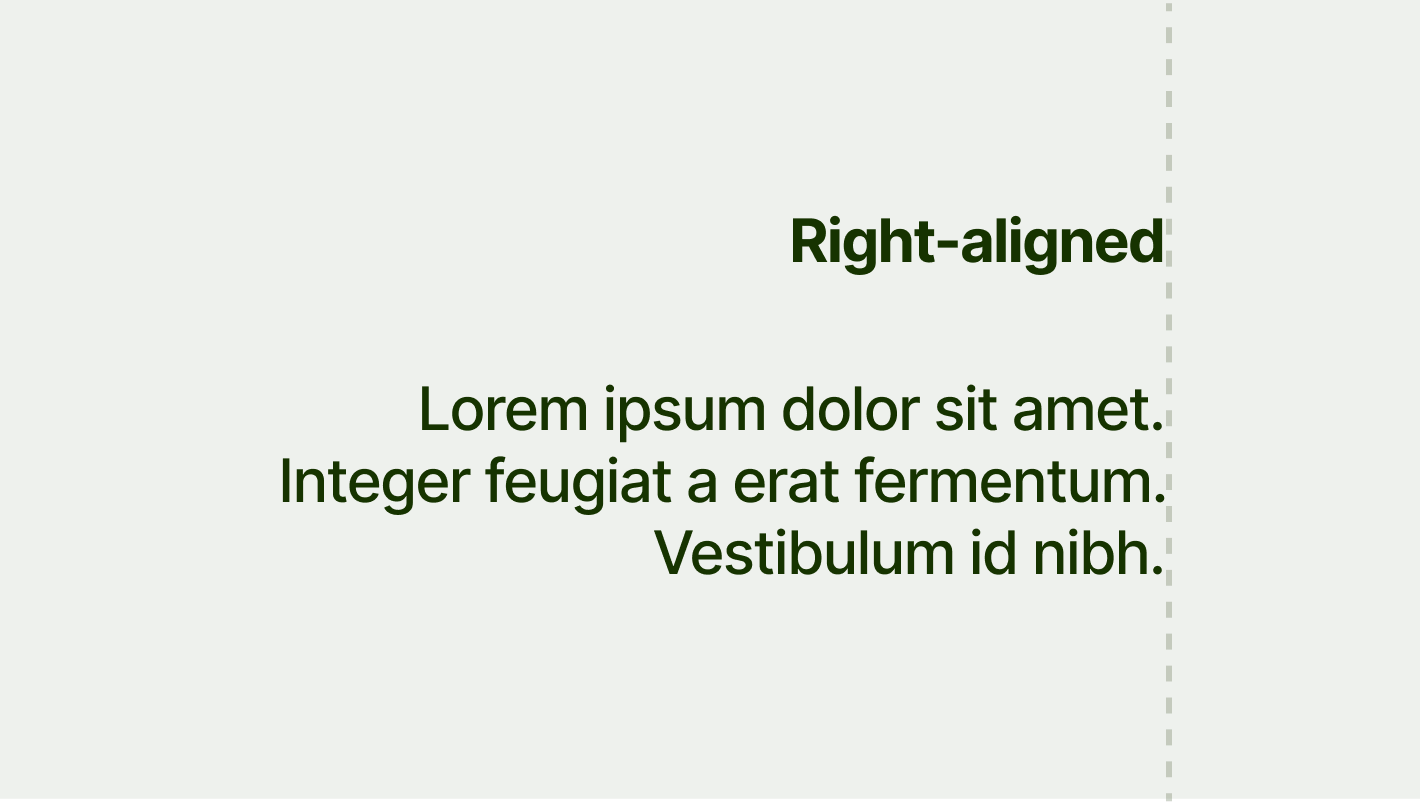 Some text shown right-aligned.