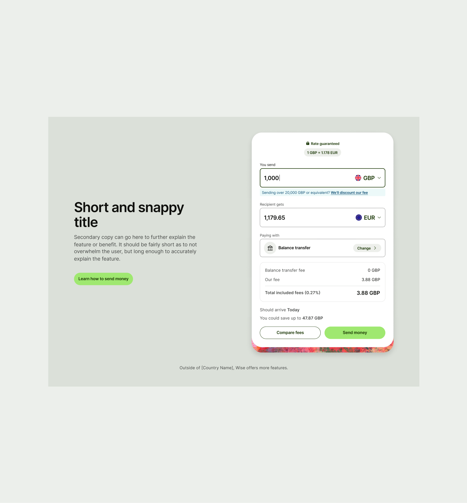 Feature Section Interactive in Neutral theme