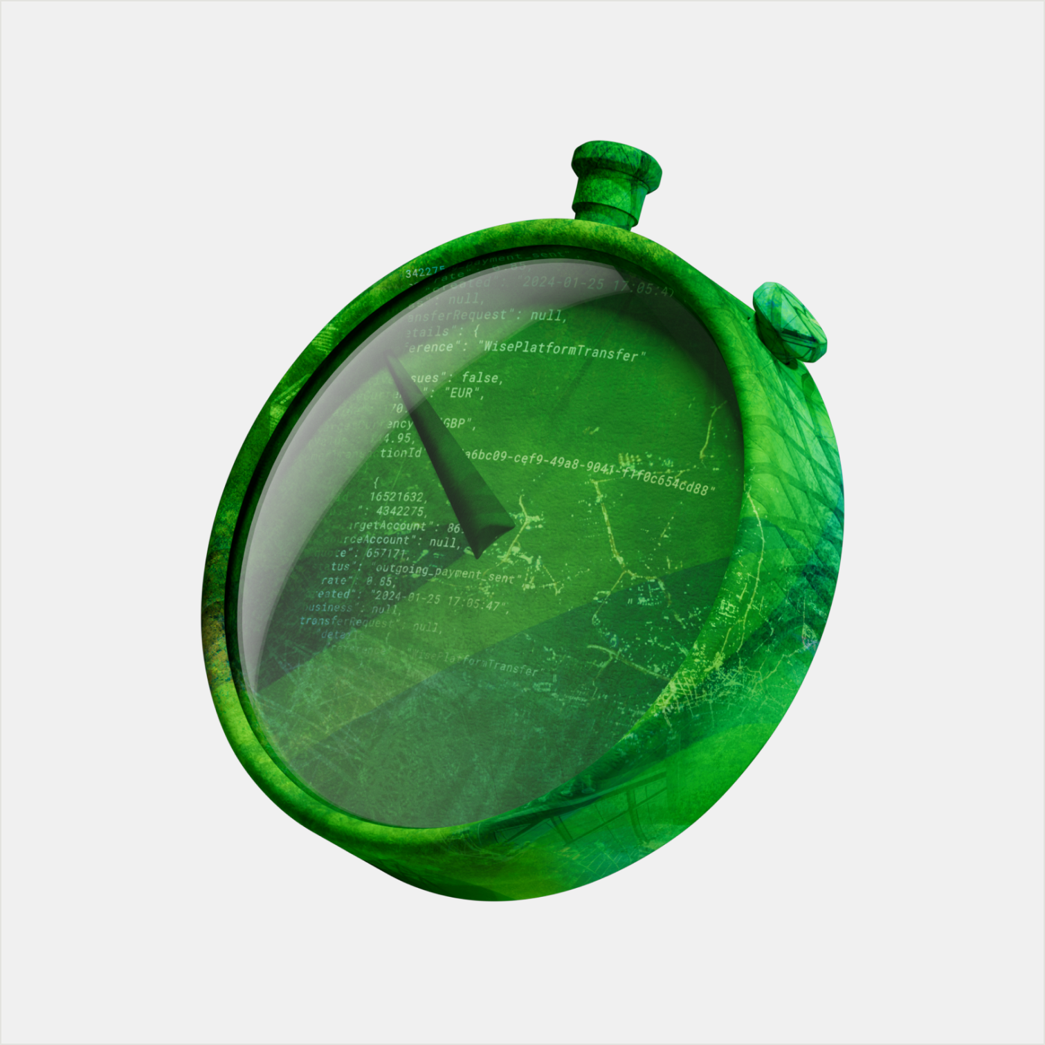 A chronometer illustration made of Wise Platform tapestry