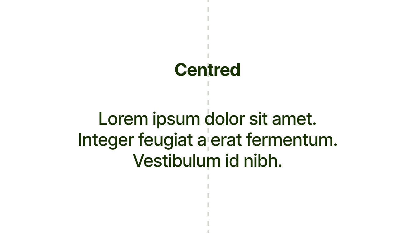 Some text shown centre-aligned.