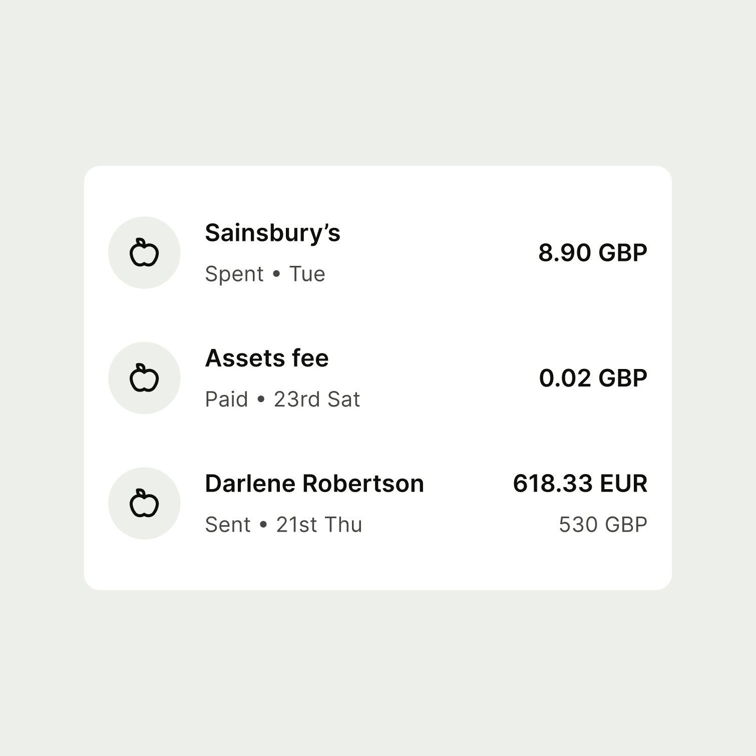 The activity feed within the Wise interface.