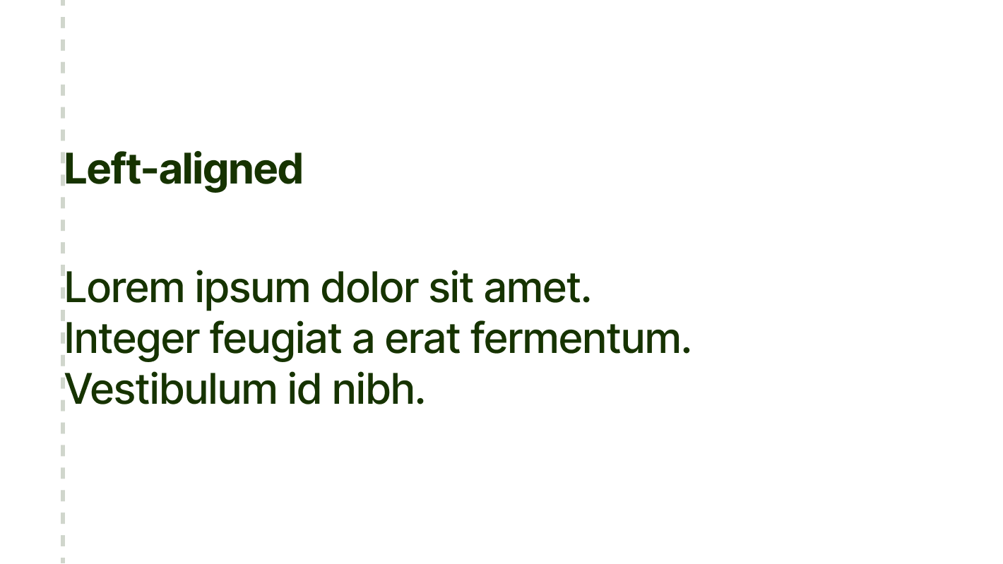 Some text shown left-aligned.