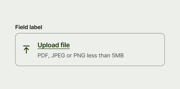 An upload input in the default state.