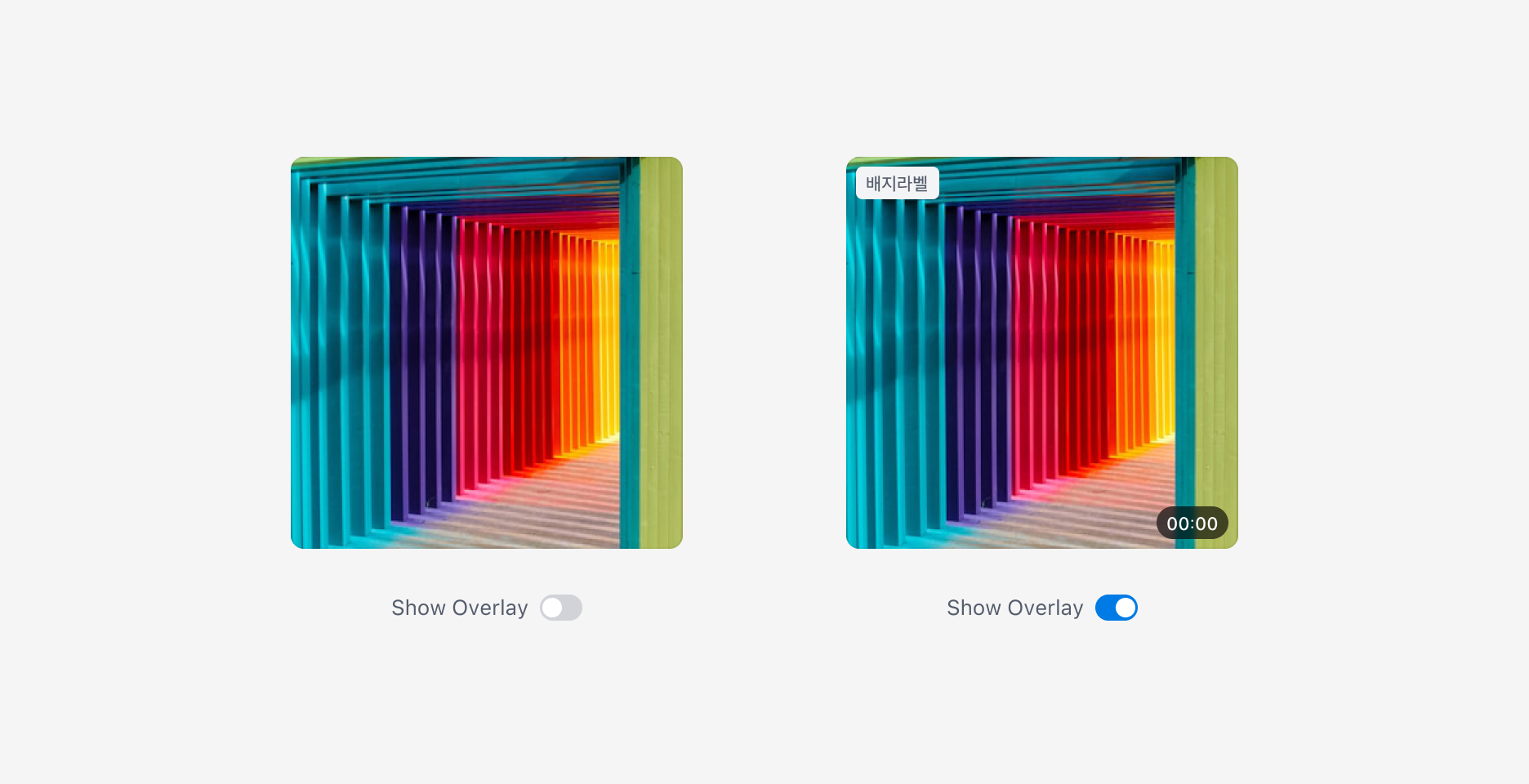 Image Frame의 Overlay Element 배치 예시
