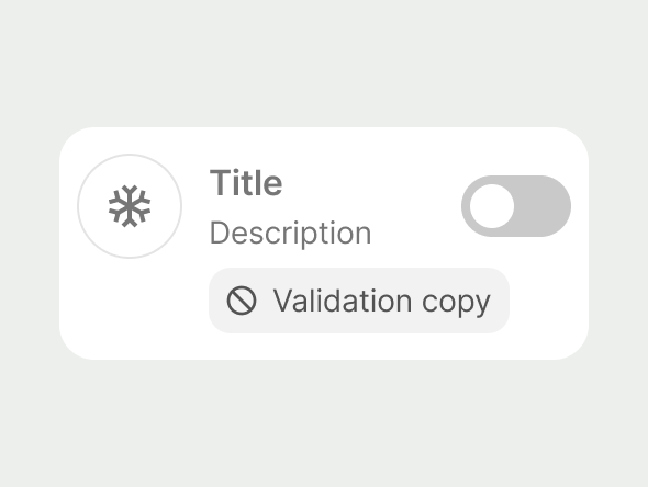 Disabled switch list item