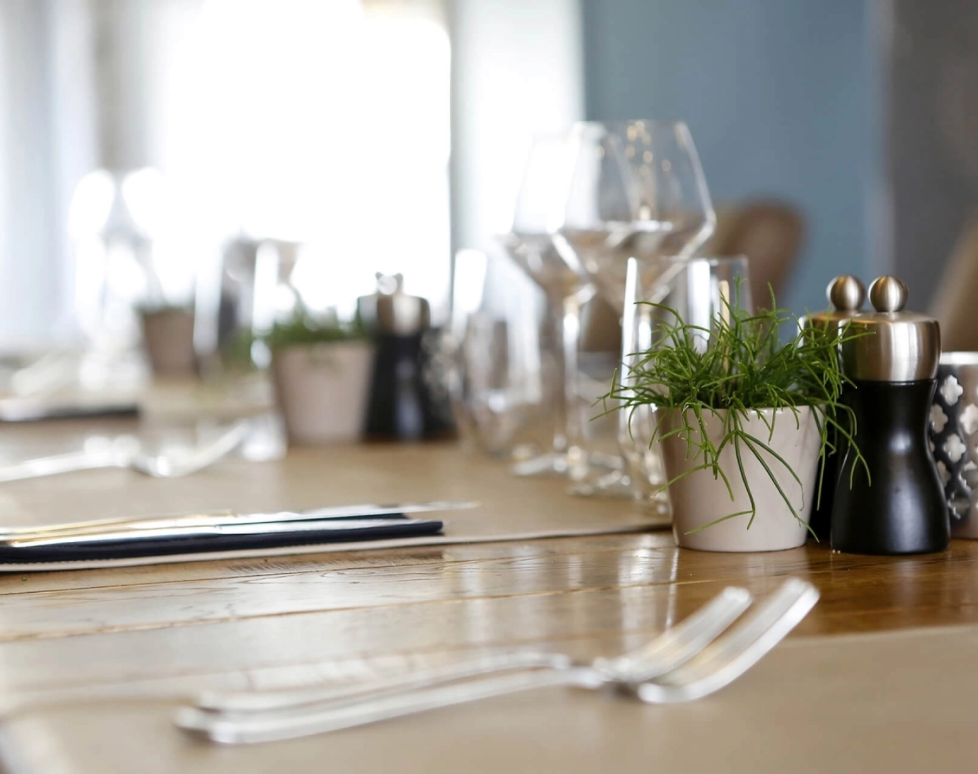 Close-up of table setting
