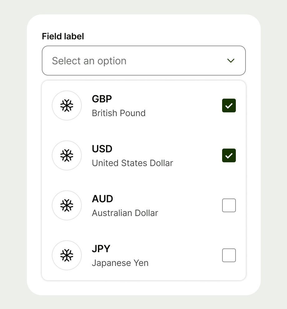 Checkbox items with multiple selected