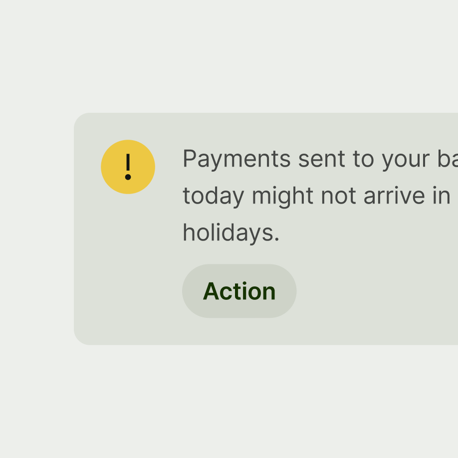 Card — action alert