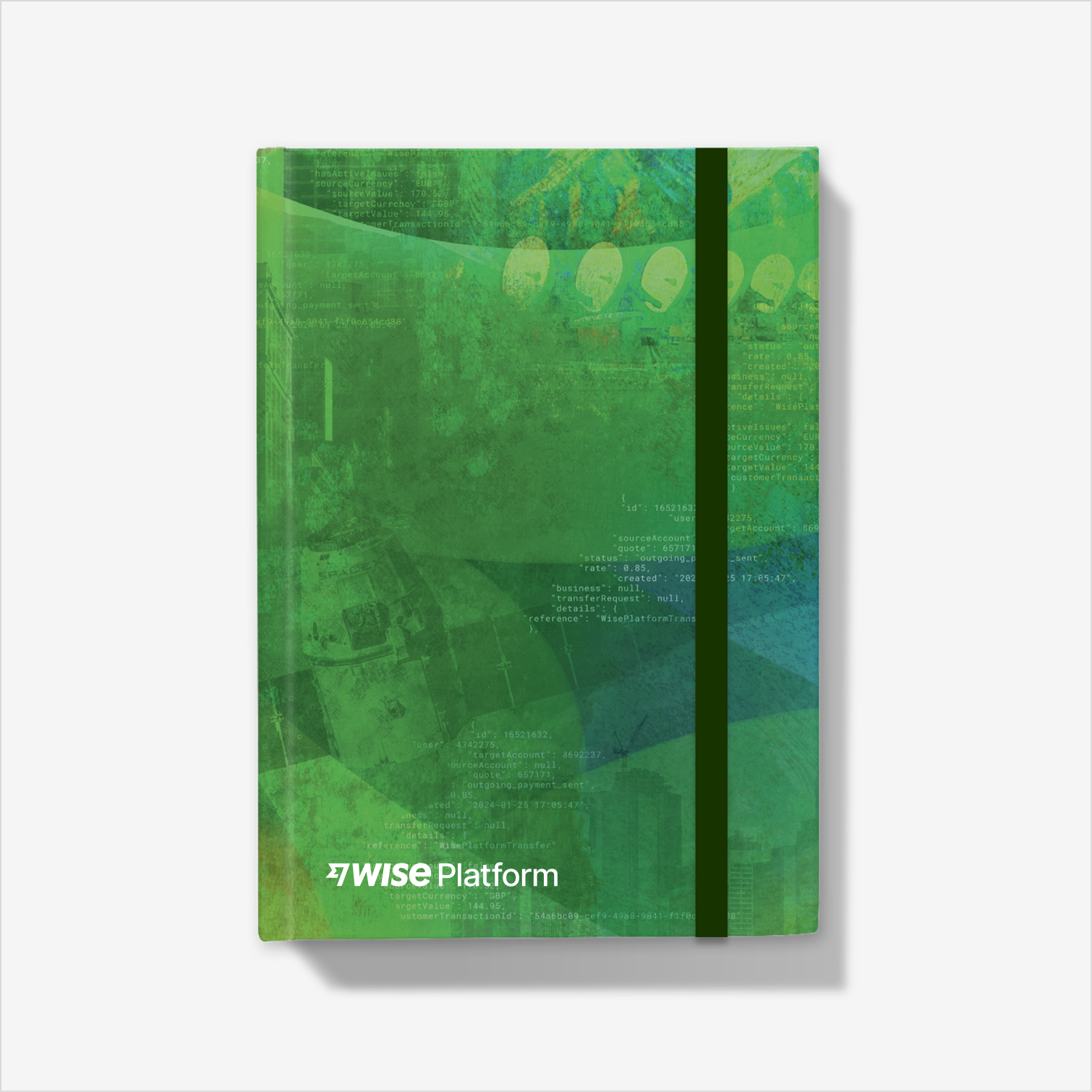 A notebook with Wise Platform tapestry printed 