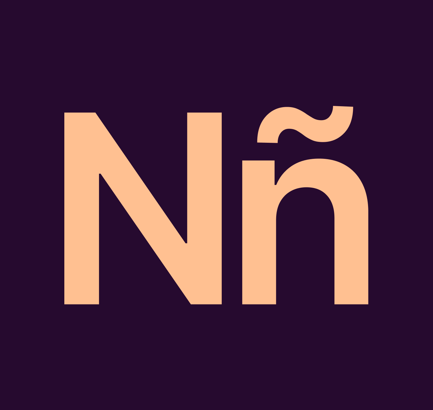 A capital N and a lowercase eñe in Inter