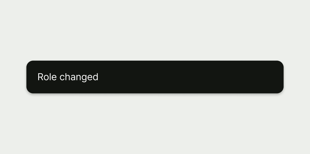 A snackbar with a short and succinct title.