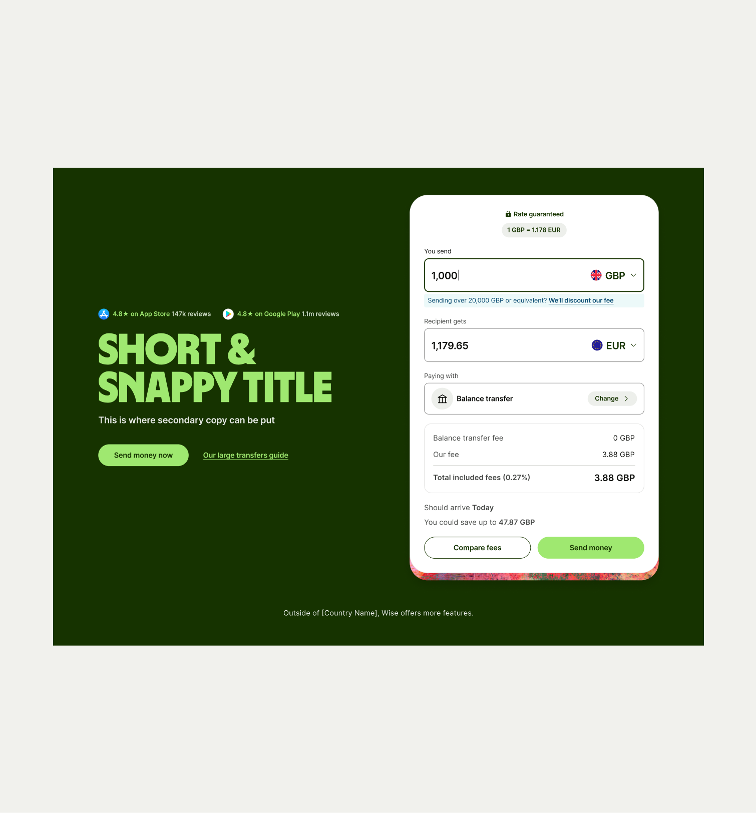 Hero Interactive pattern in Horizontal layout