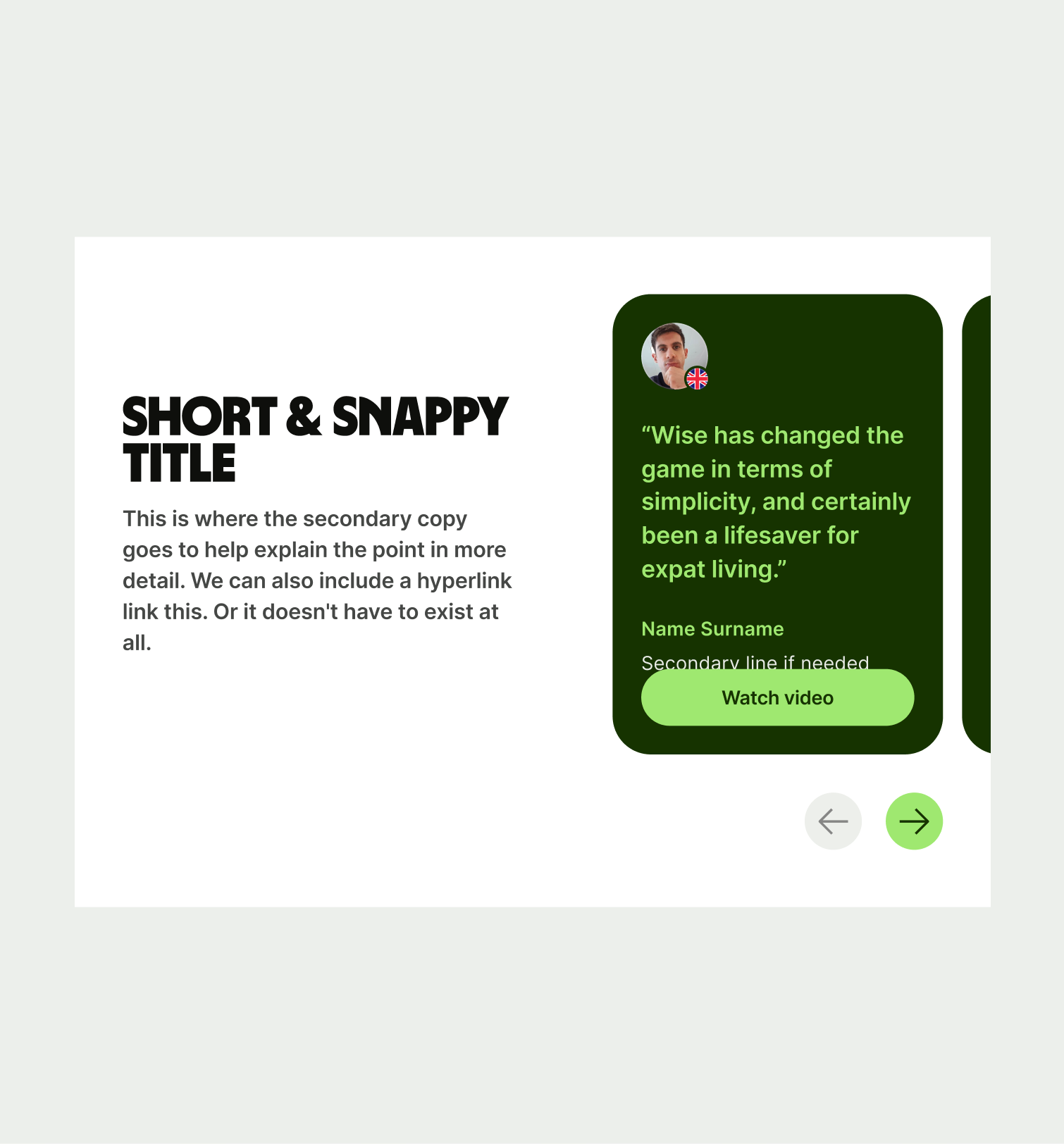 Carousel pattern on tablet