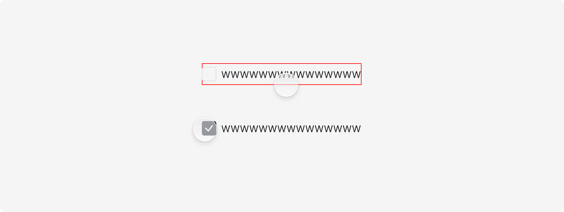 Checkbox의 Touch Target 영역 - Label 포함 영역