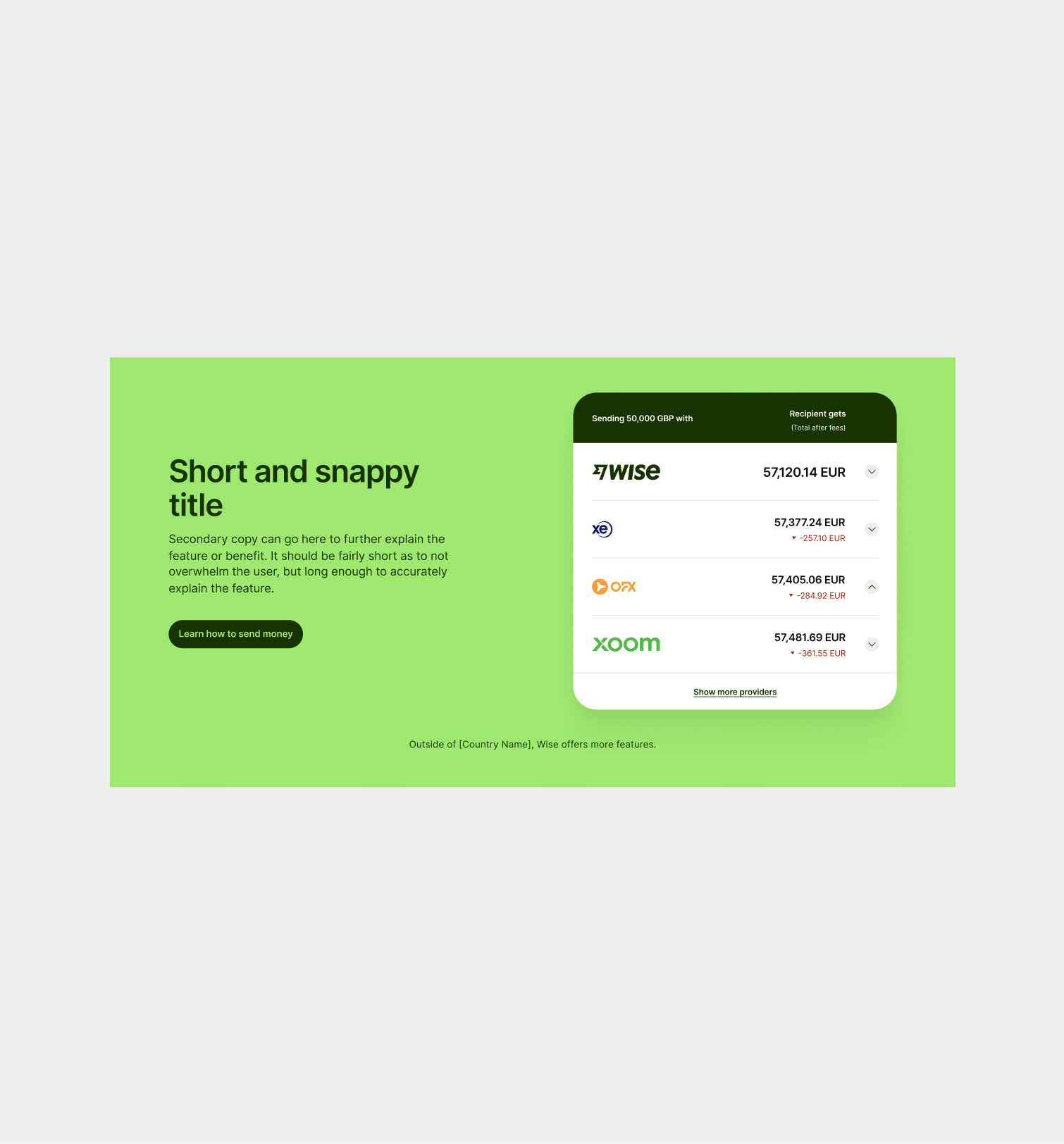 Feature Section Interactive with comparison 