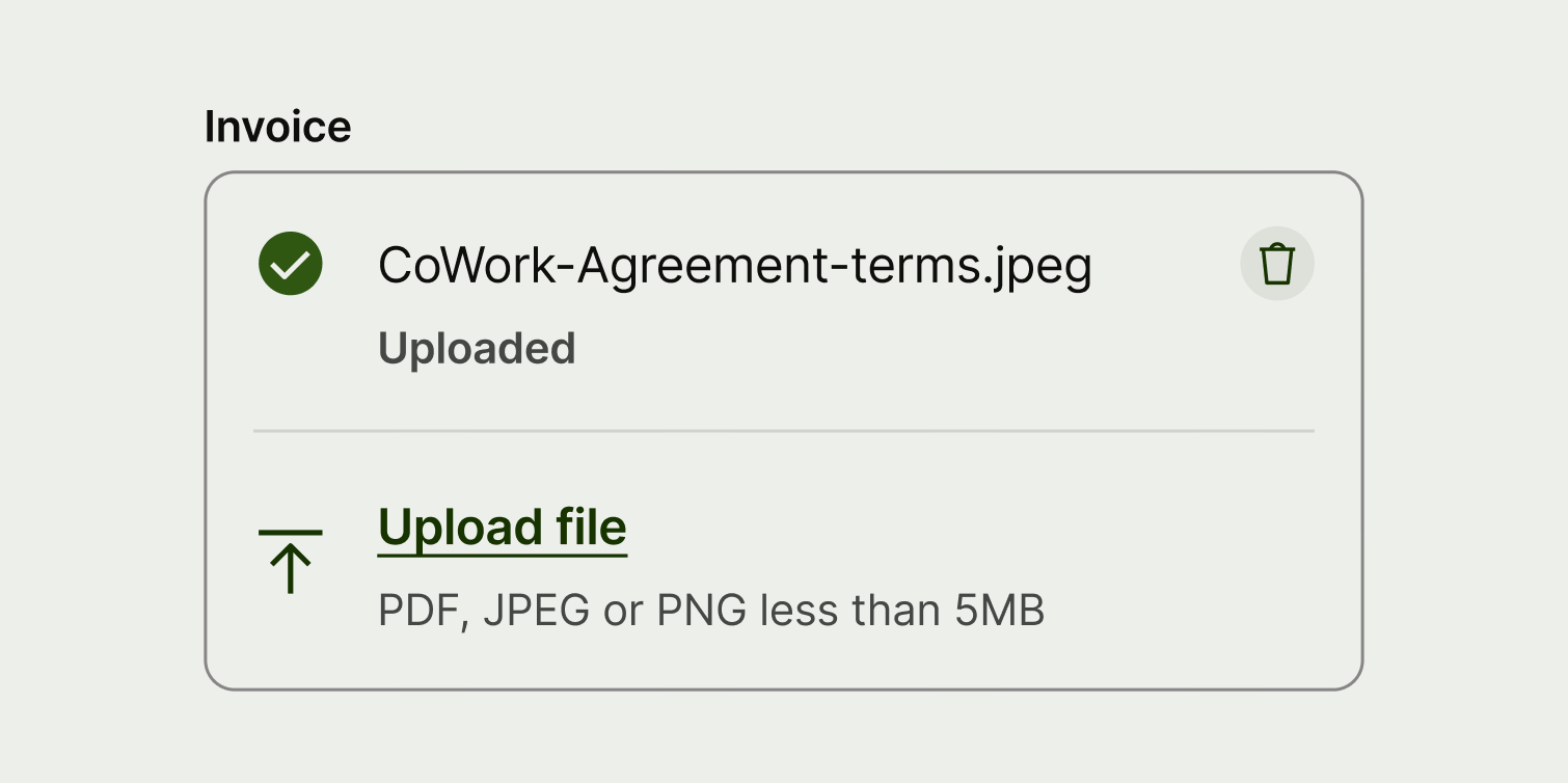 An upload input with multiple files.