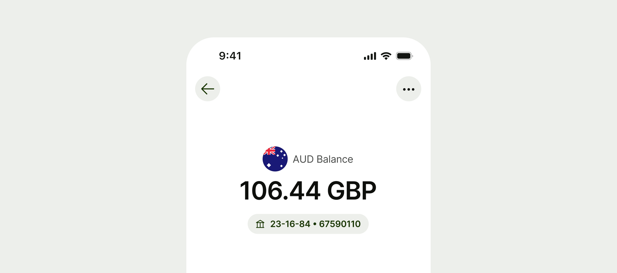 Tertiary icon button on balances screen