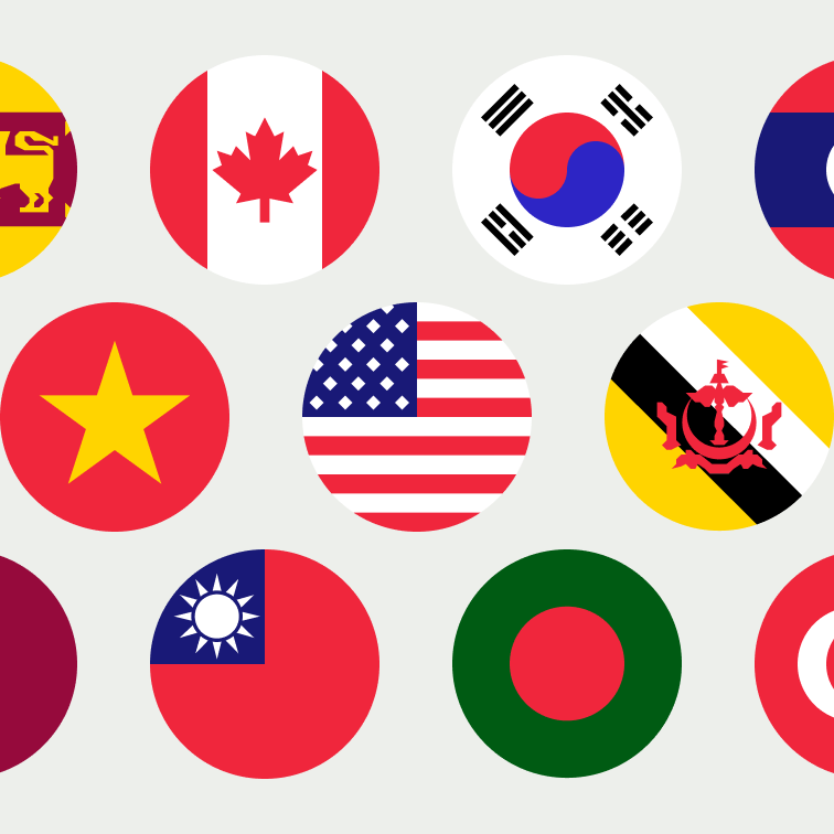 A collection of our circular flags.