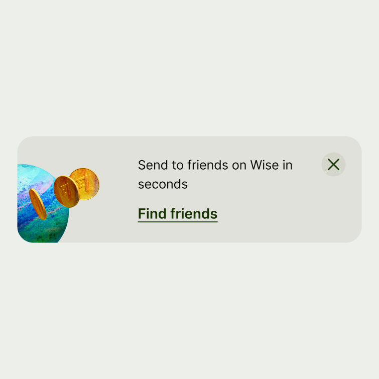 A nudge component with a globe illustration.