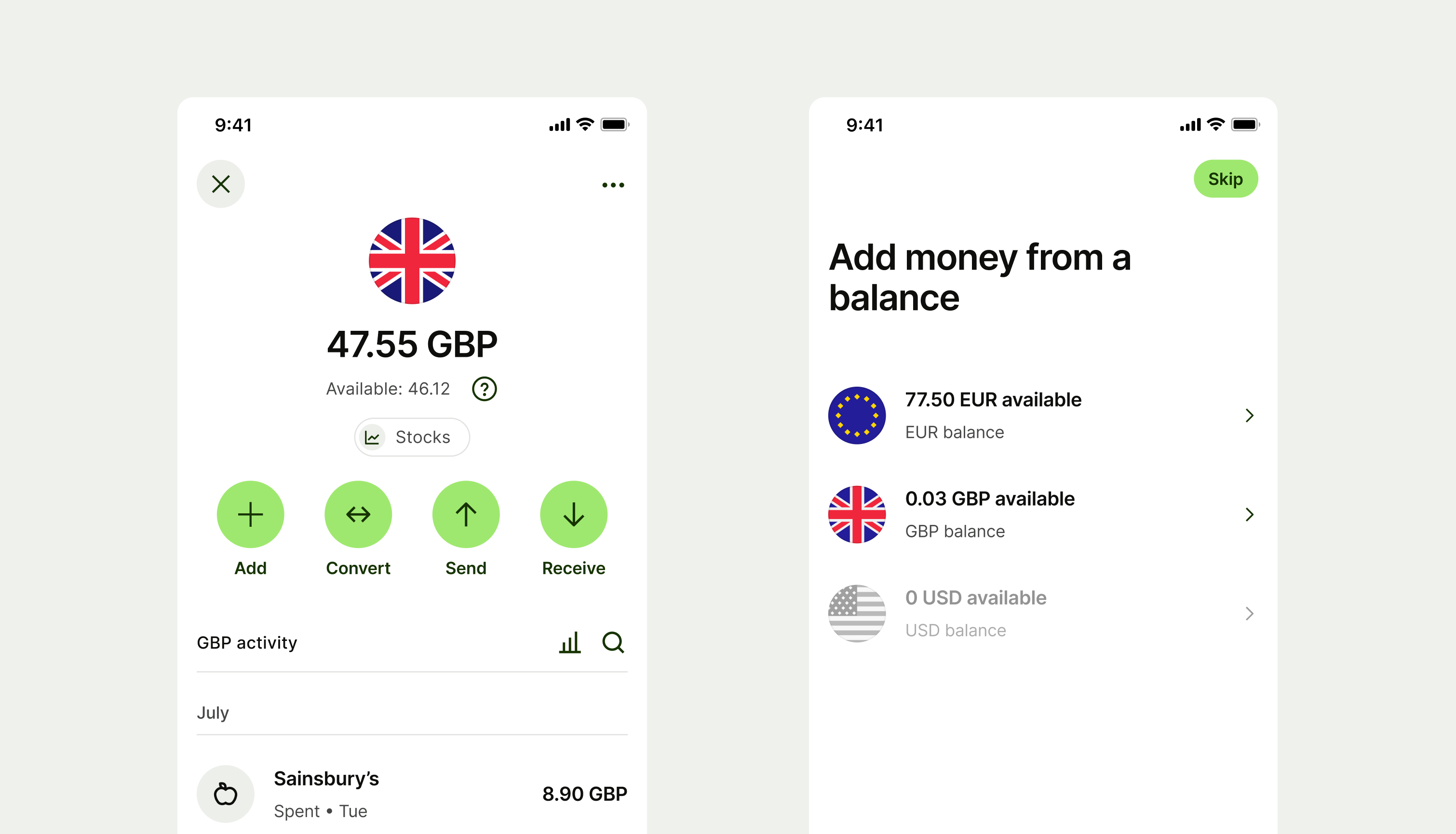 Circle flags in product.