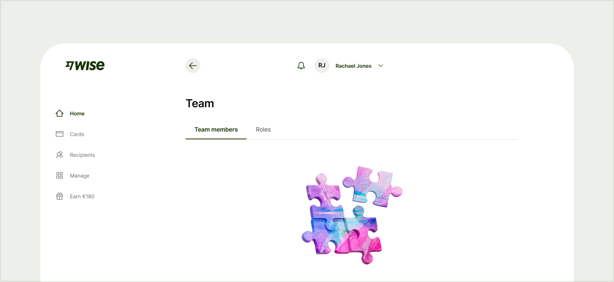 Teams selection page with tabs