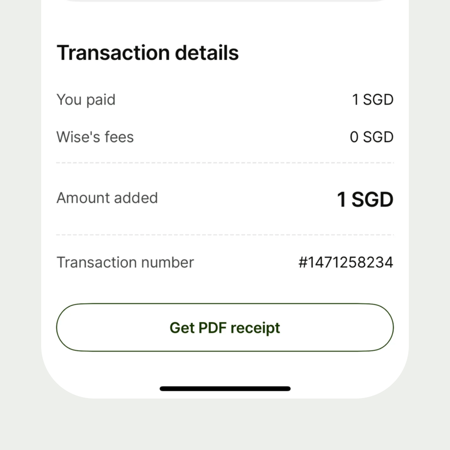 Content divider in transaction receipt