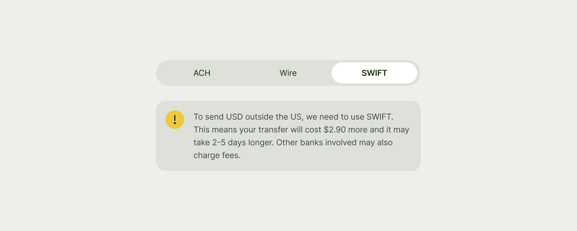 Segmented control with alert