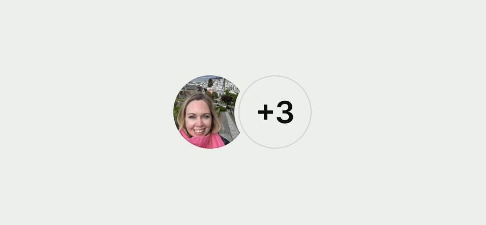 Double avatar with +3 text