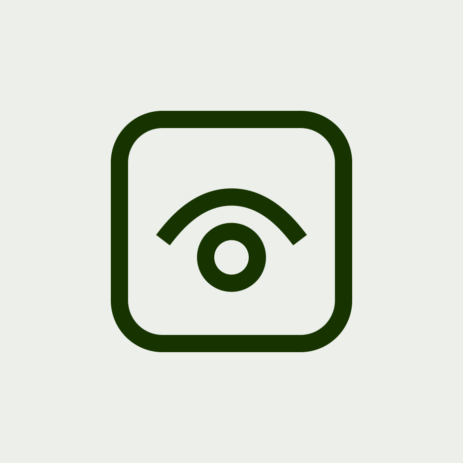 An eye icon with a focus state border around it.