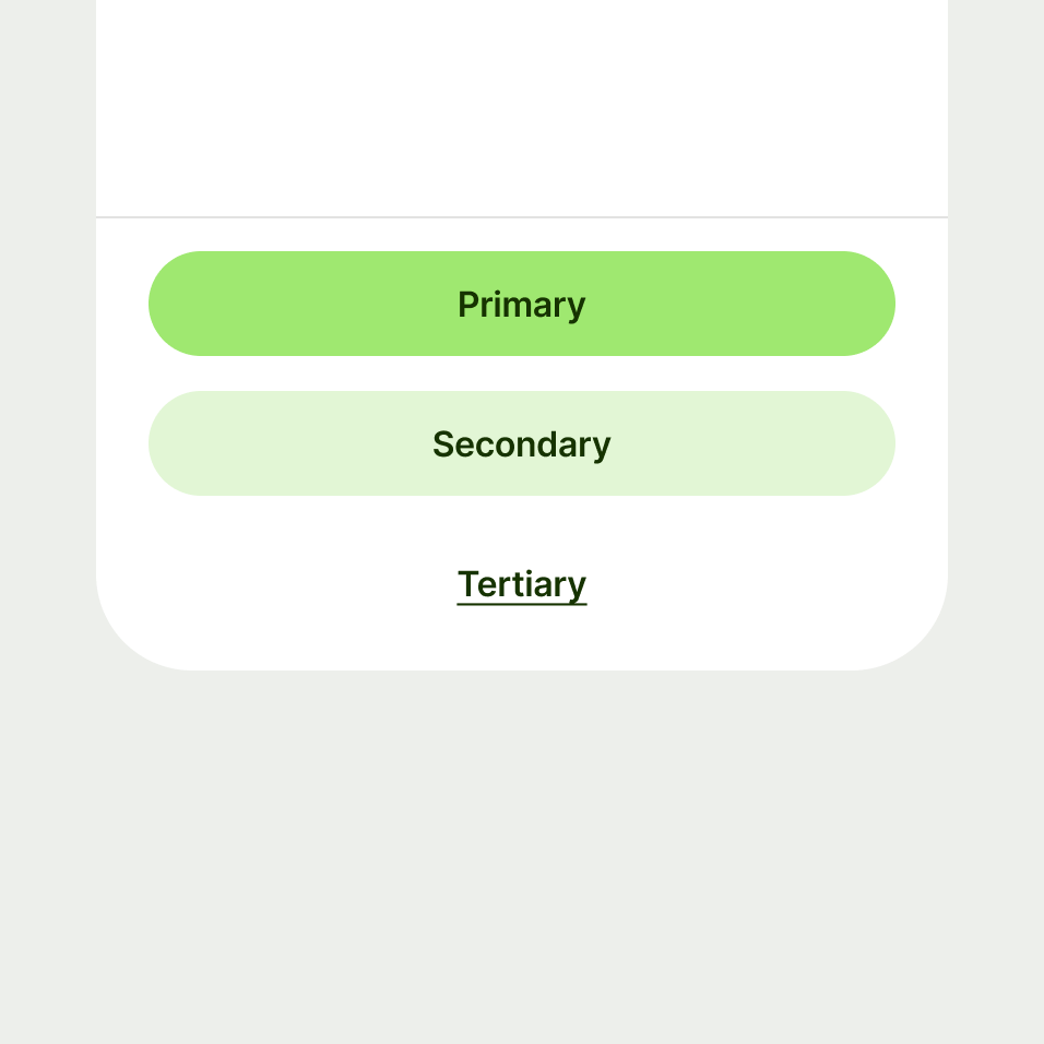 Footer buttons with primary secondary and minimal buttons