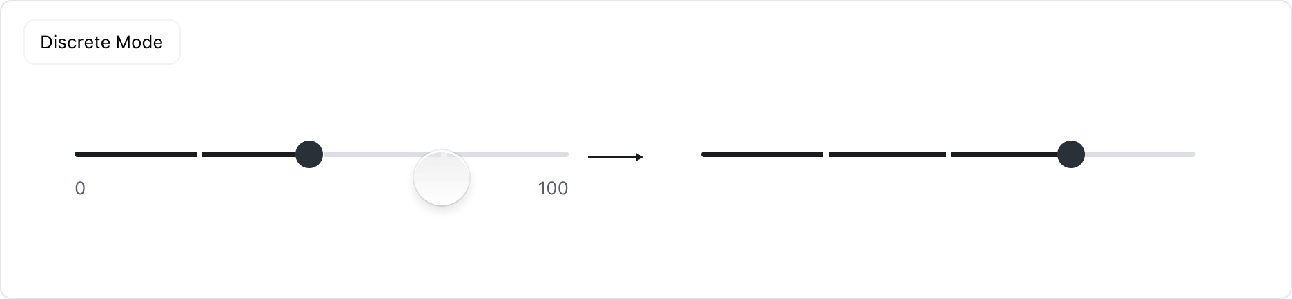 Slider Tap jump 동작 예시 - Discrete Mode