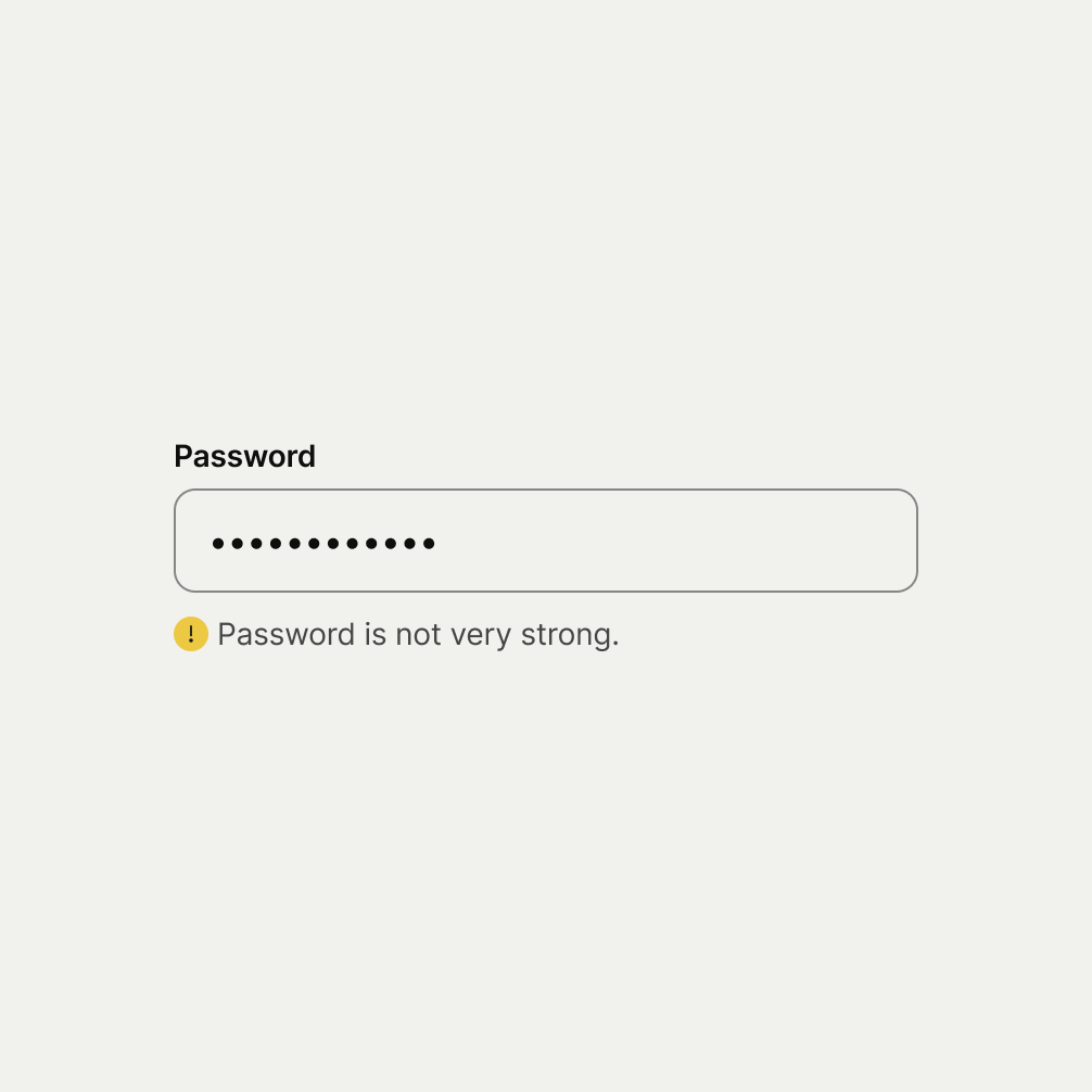 An input with a warning message.