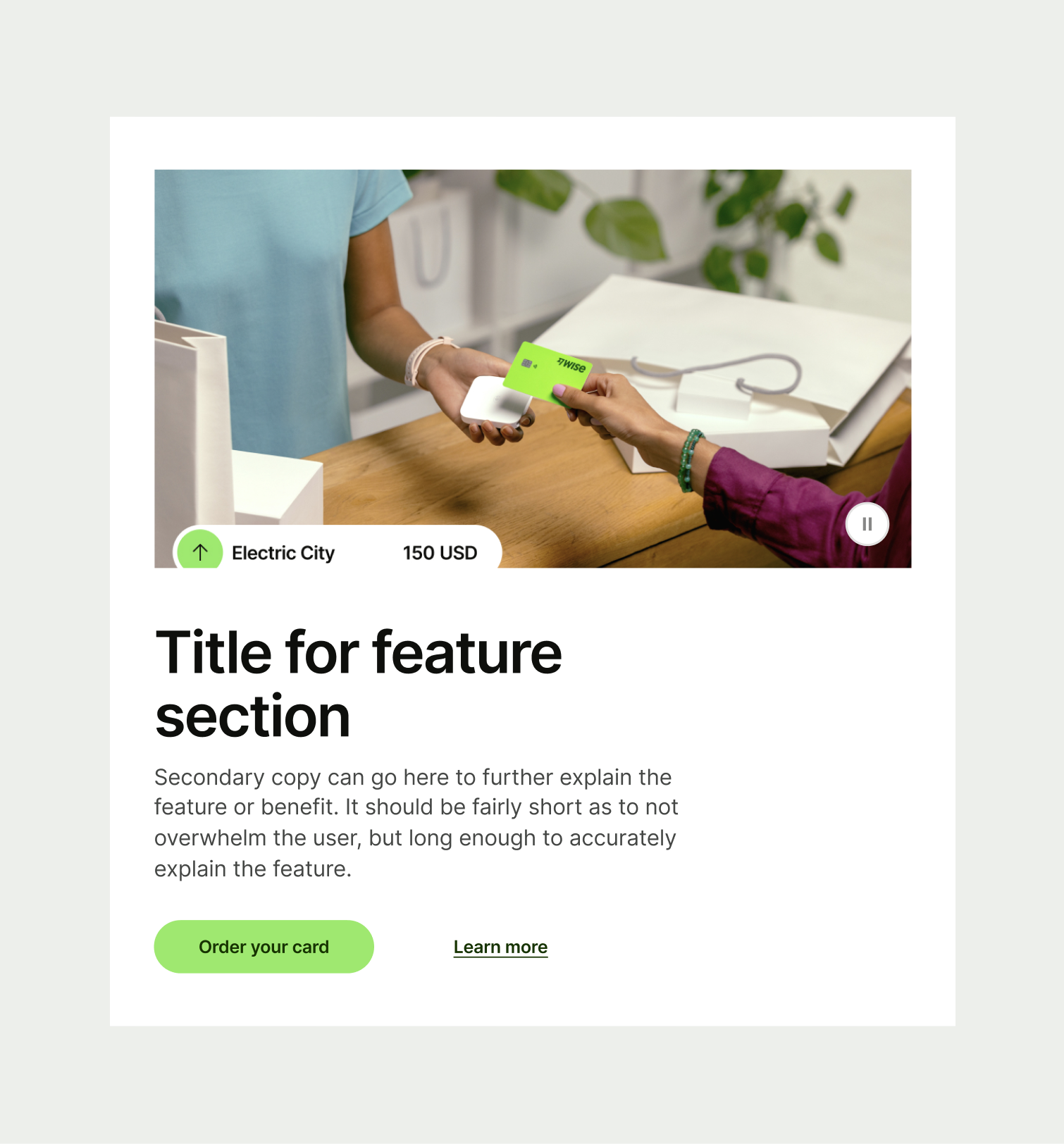 Feature Section Wide pattern on tablet