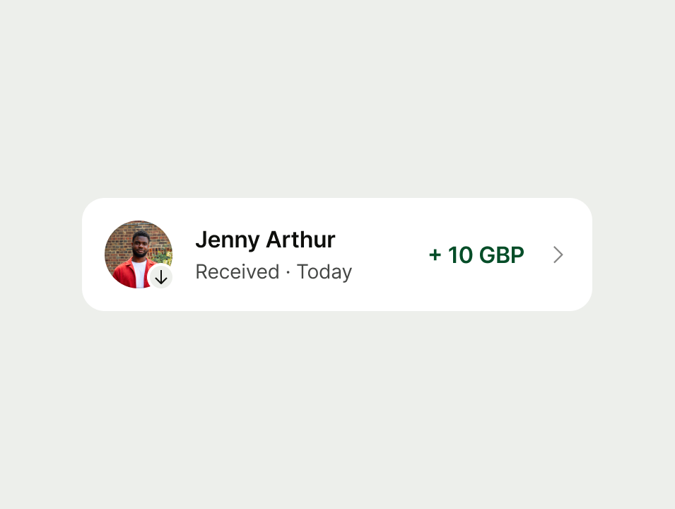 list item that uses color to enhance the message (green for + value)