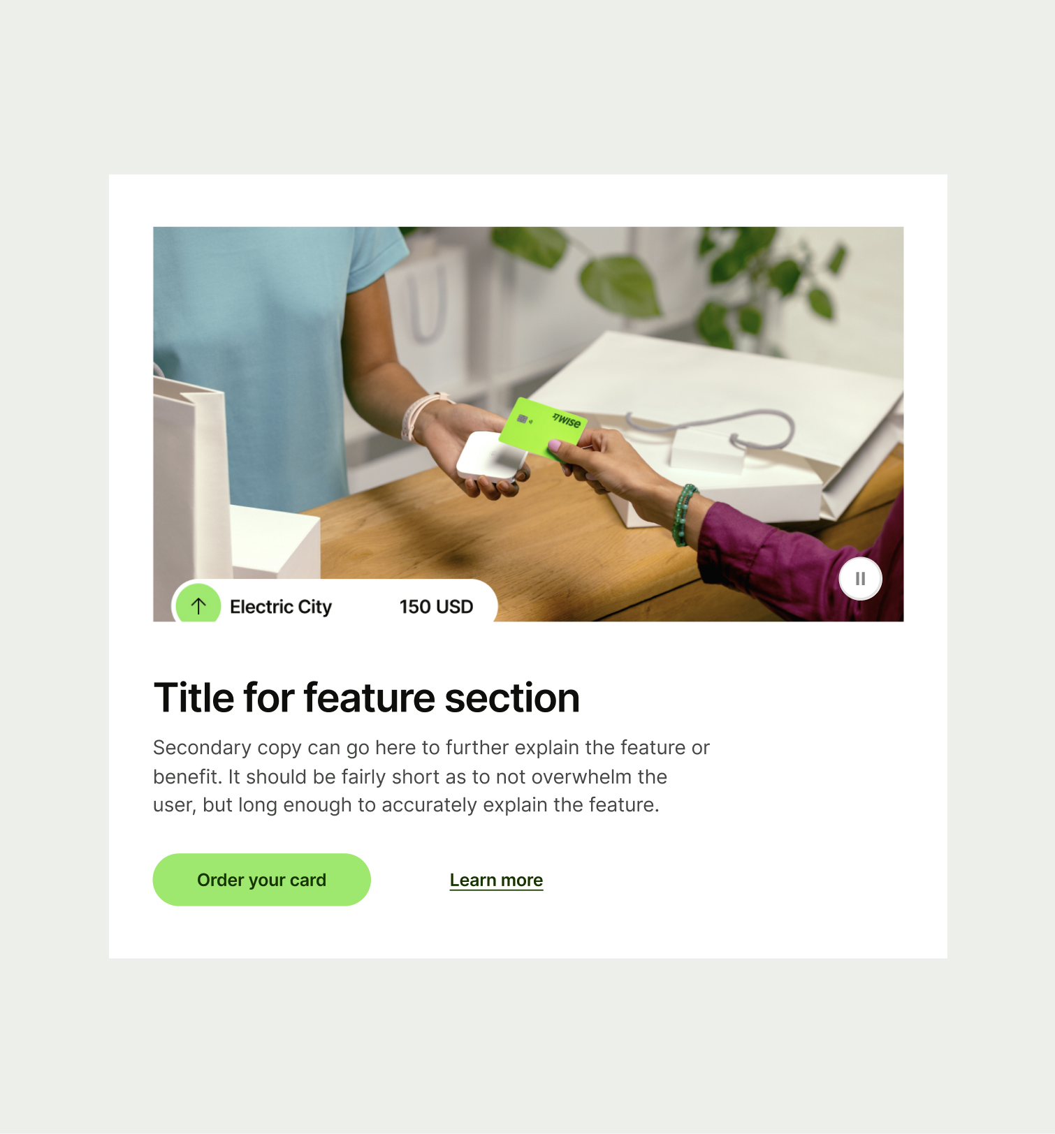 Feature Section Wide pattern on tablet