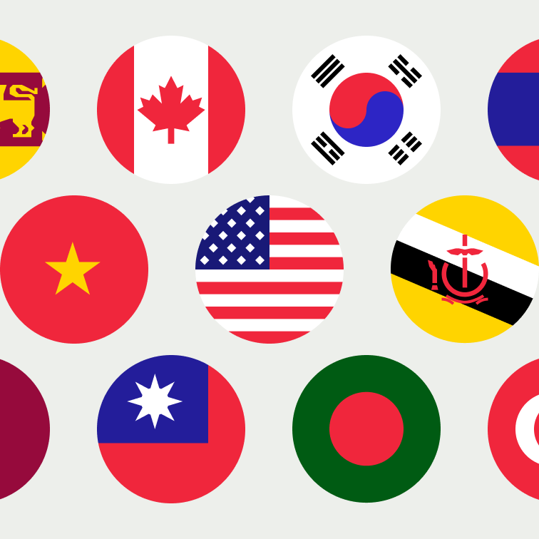 A collection of our circular flags.