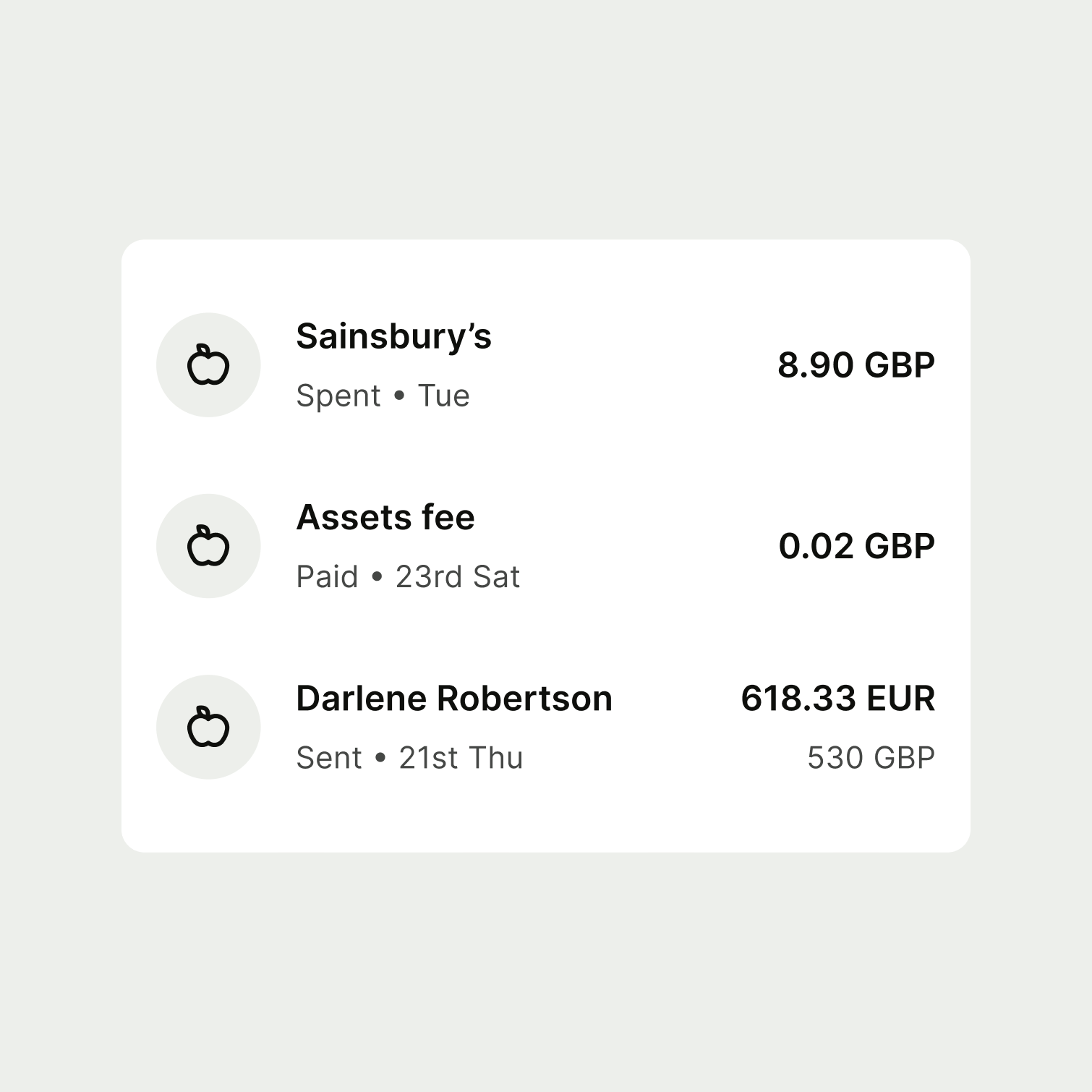 The activity feed within the Wise interface.