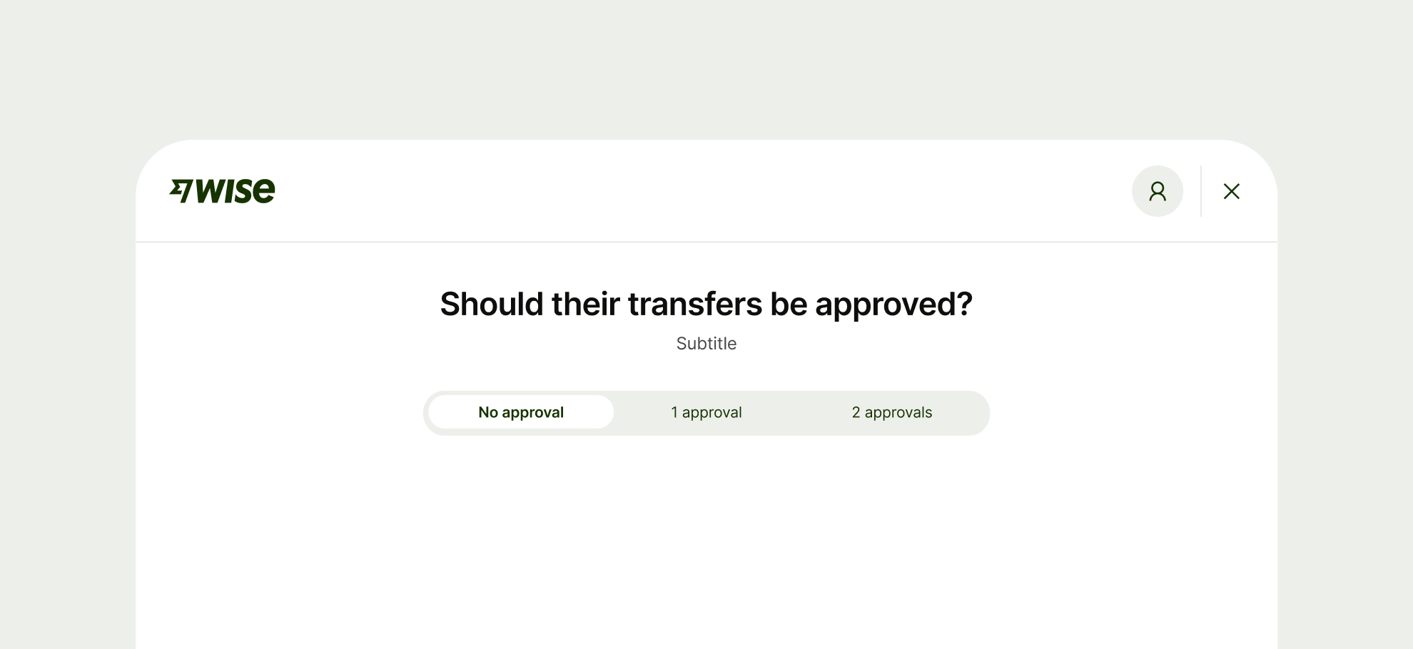 Transfer approval with 