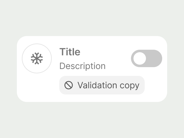 Disabled switch list item