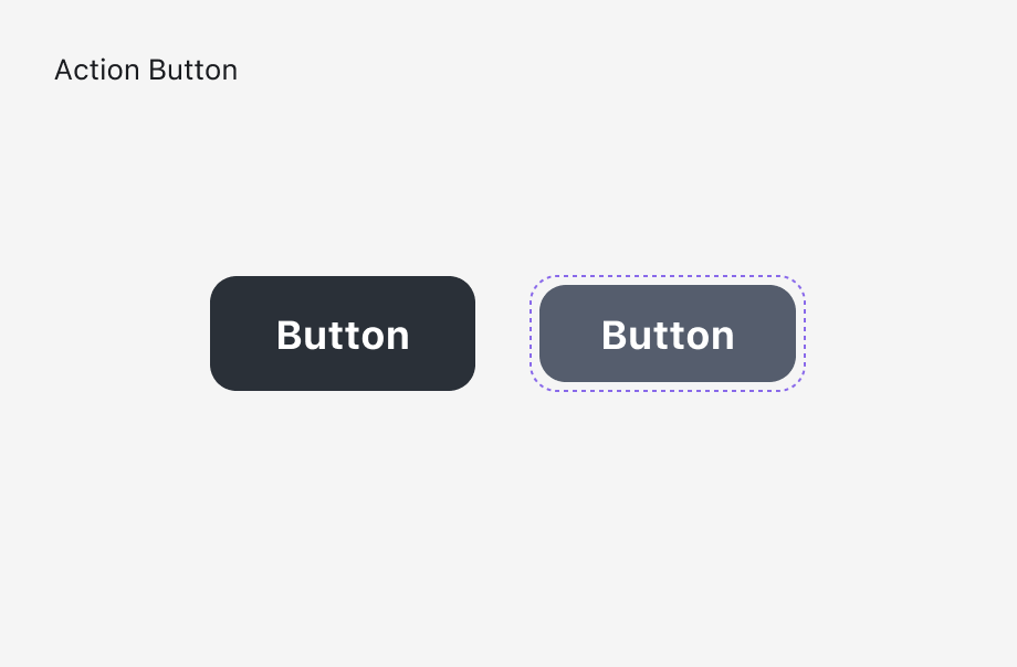 표면을 가진 Action Button — 눌리면 원래 크기보다 작아진다