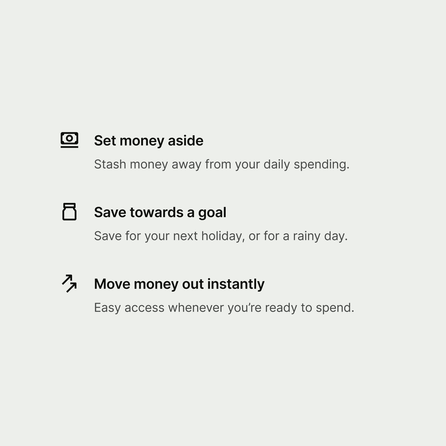 Three summary items with consistent descriptions.