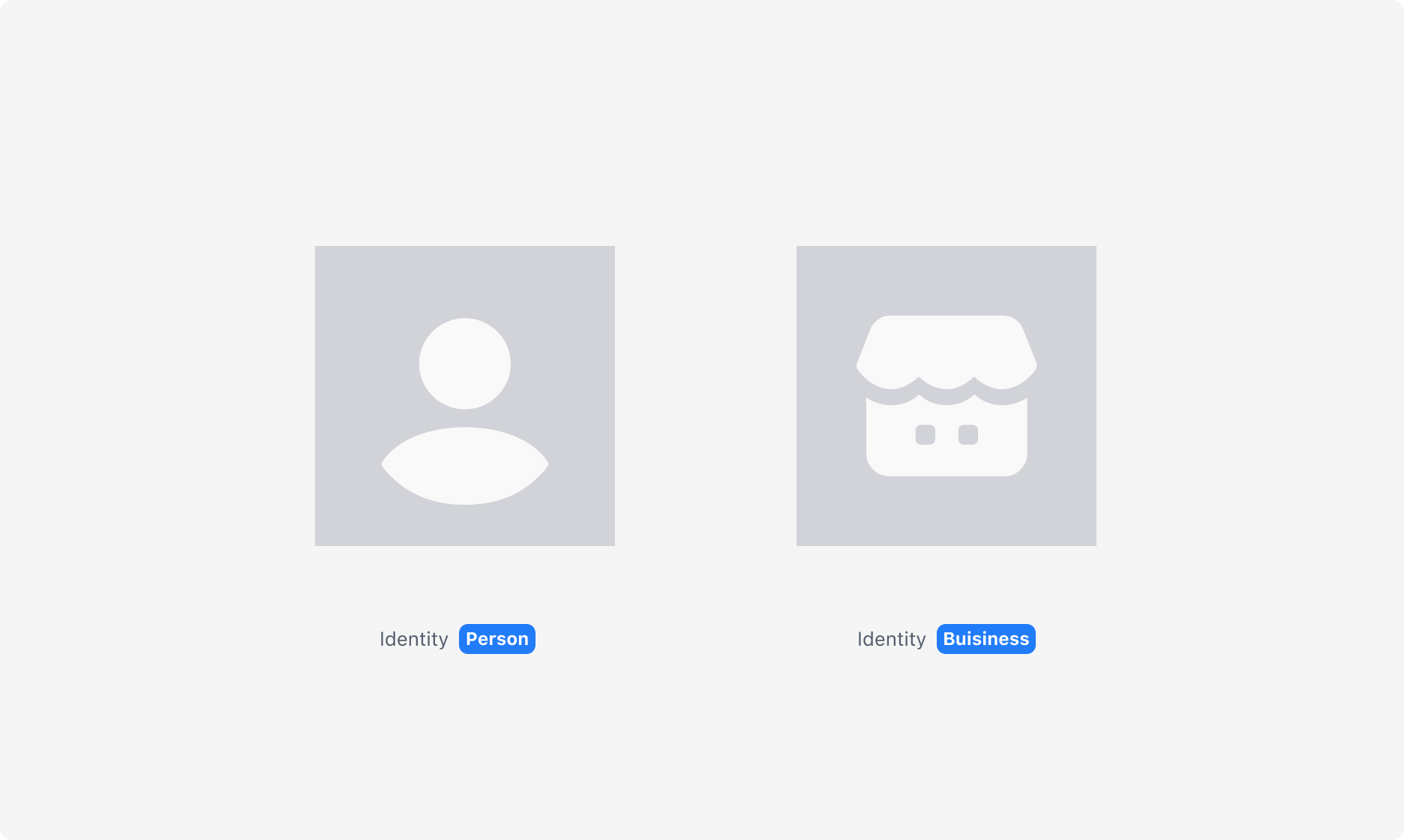 Identity Placeholder의 Identity Property - Person과 Business 두 가지 타입